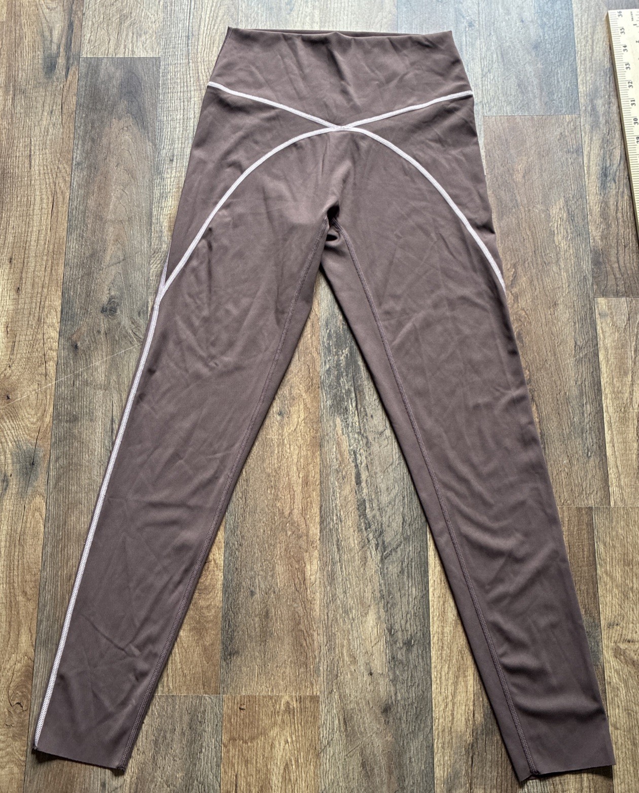 OFFLINE by Aerie Goals 7/8 High Rise Leggings Brown Contrast Stitch Size Small M