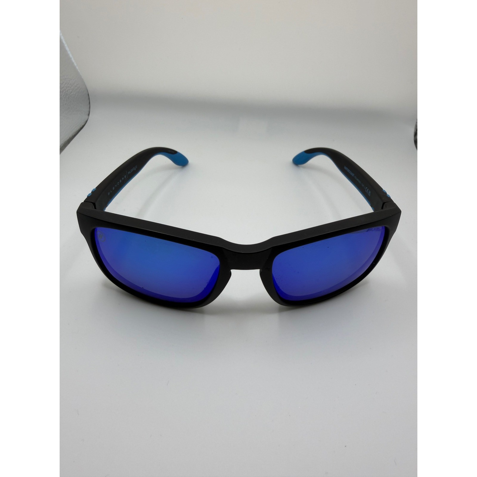 Blenders Watercoast Polarized Floating Sunglasses Matte Black Blue Mirror Lens