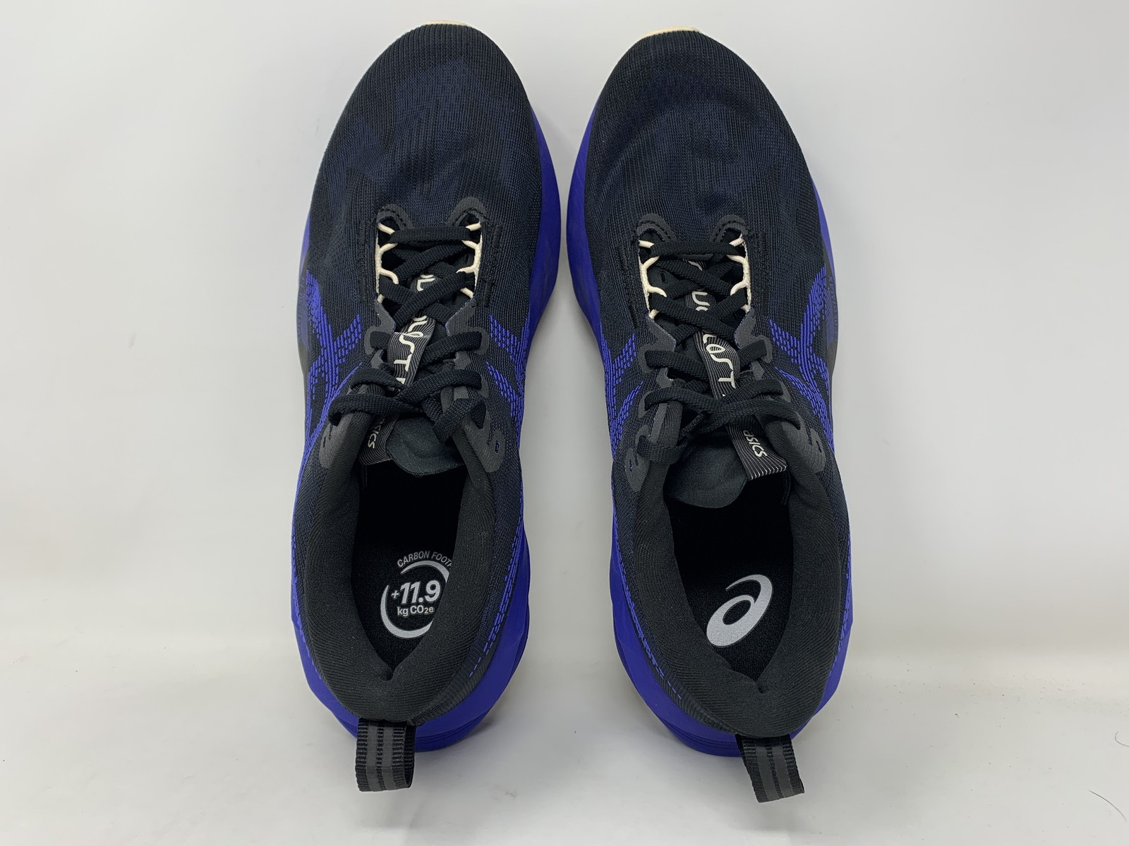 Men’s Asics Novablast 5, Black/Cobalt Burst, 9 D Medium US