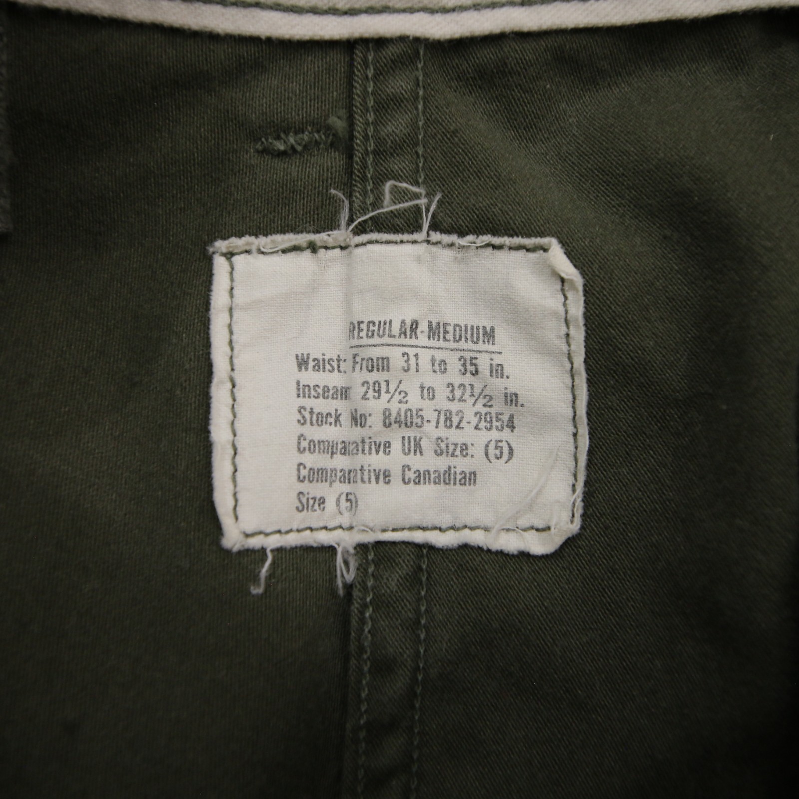 VTG Military M65 Combat Trousers US ARMY Fatigue OG-107 CARGO Field Pants M Reg