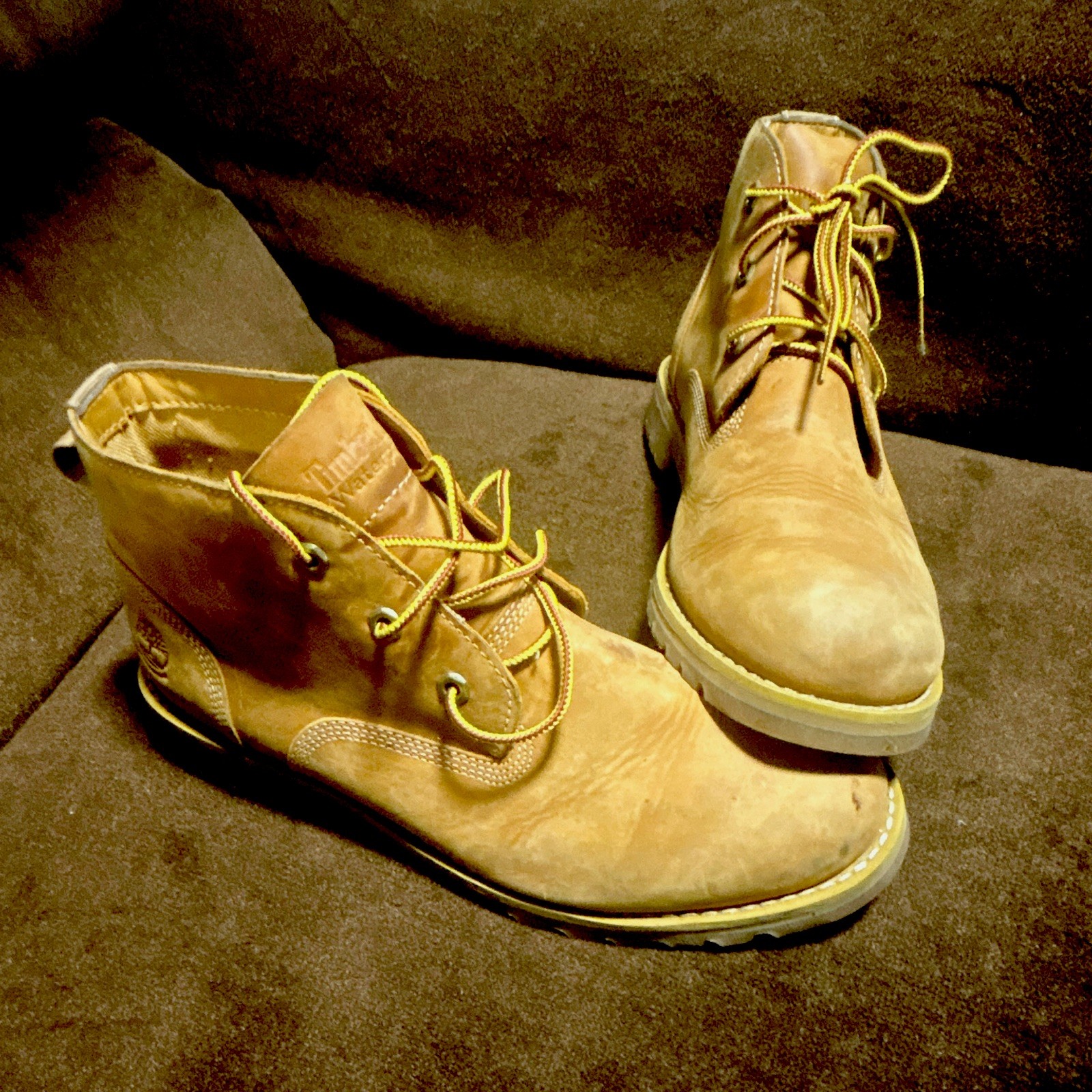 Timberland Men’s Brown Leather Chukka Ankle Boots Round Toe Lace-Up Sz 10