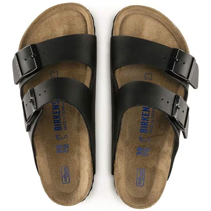 Birkenstock Arizona Birko-Flor Black Leather Unisex Sandals Select Size