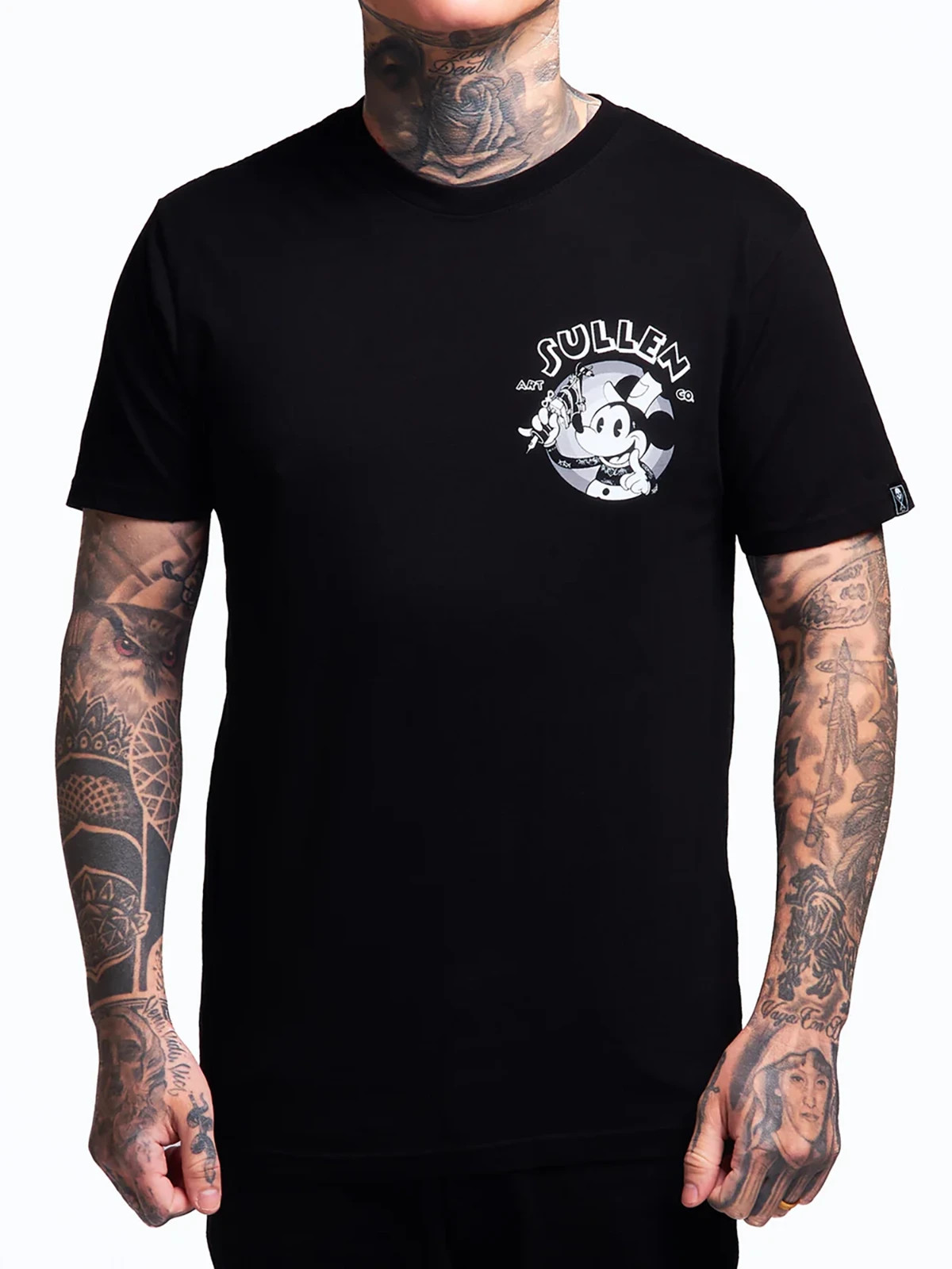 Sullen Men’s Steamboat Sullie Short Sleeve Premium T-shirt Tattoo Cartoon Mouse