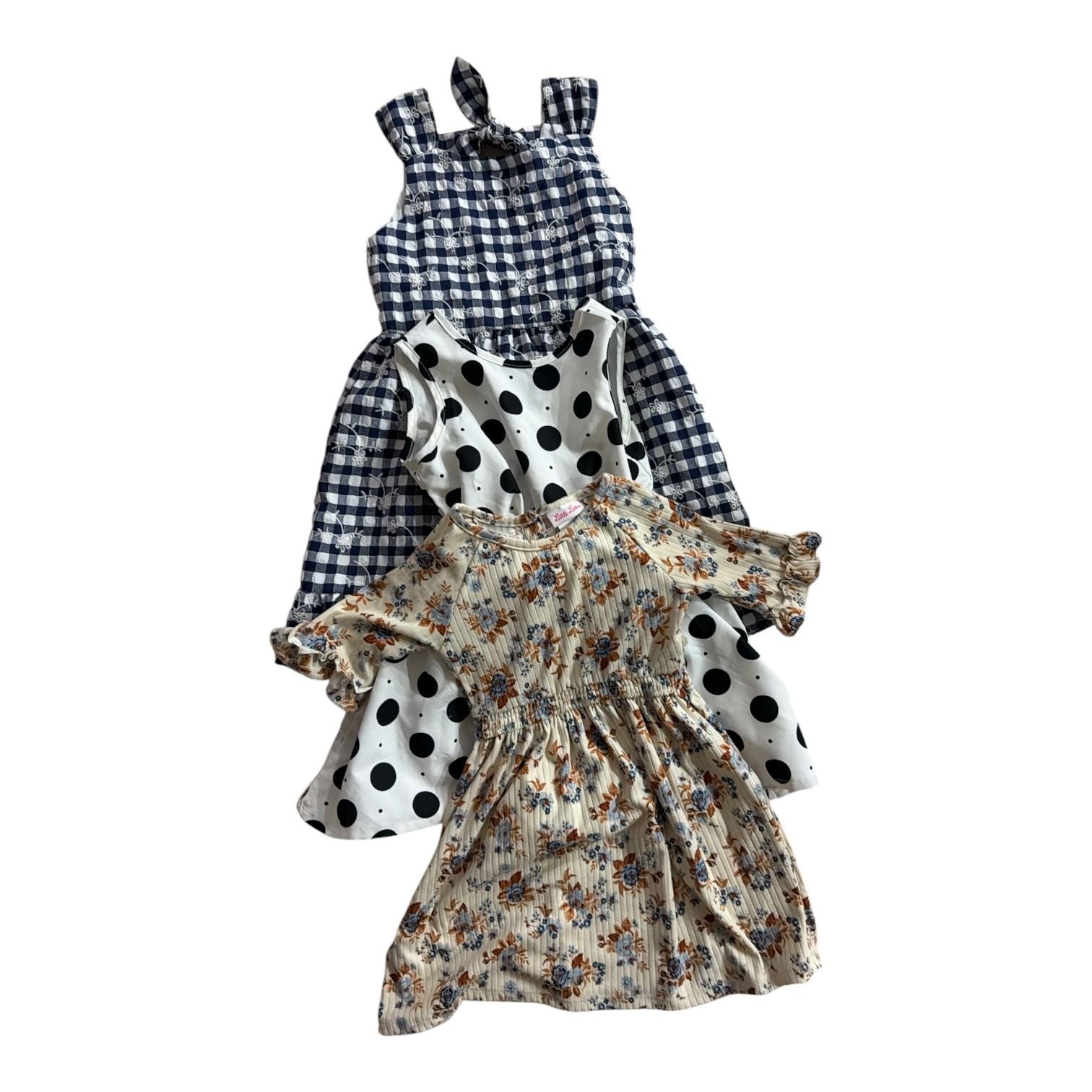 Little Lass Girls’ Assorted Casual Dresses Set, Pack of 3
