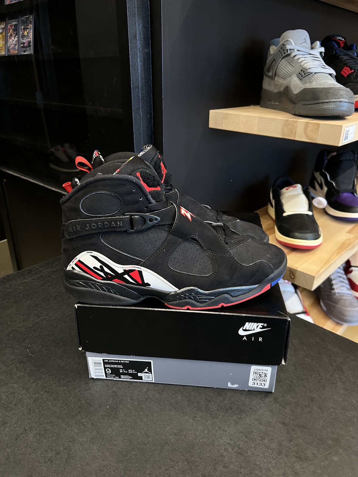 Jordan 8 Retro Playoffs (2023) Size 9, PREOWNED