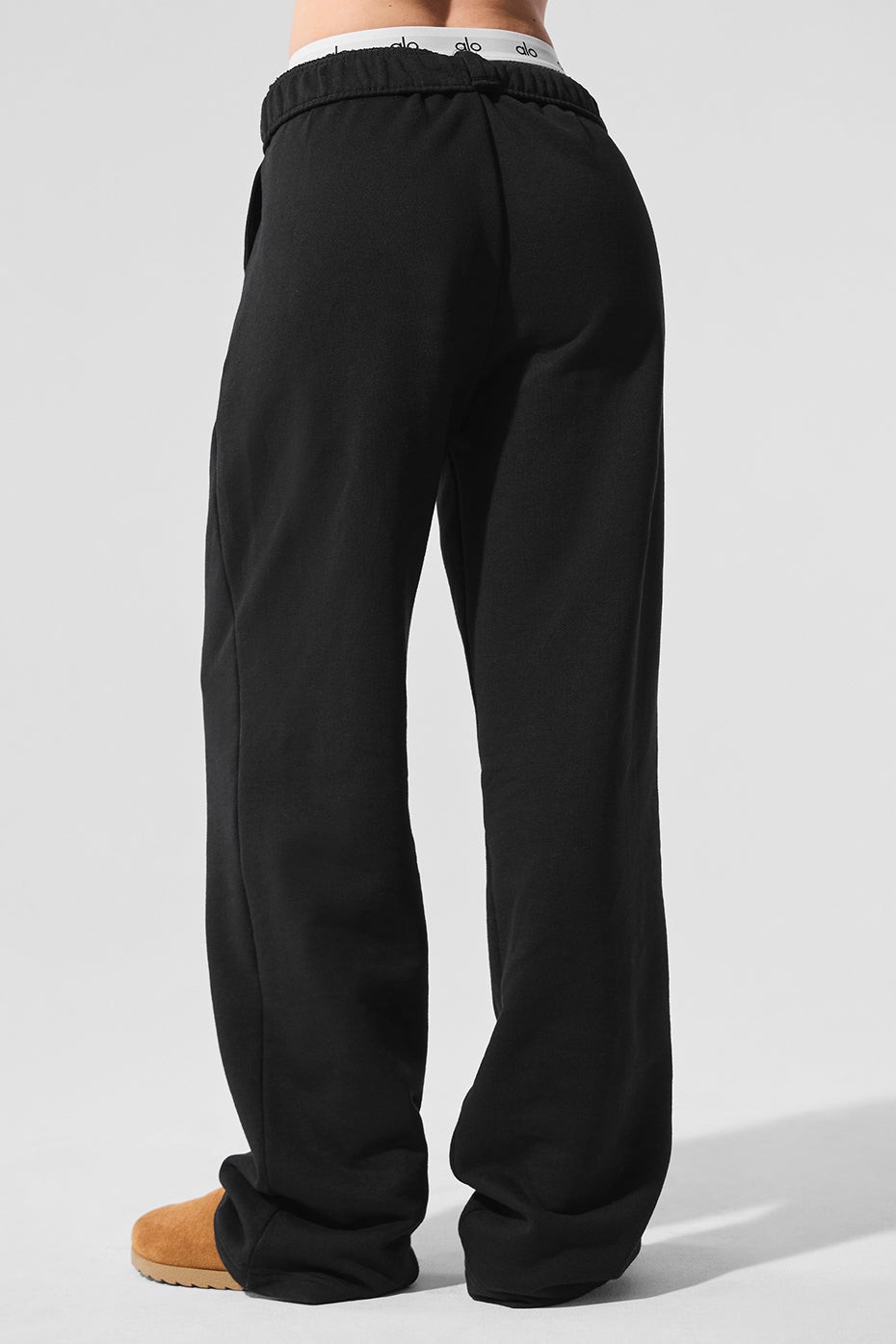 ALO Accolade Straight Leg Sweatpant Black&Athletic Heather Grey Size S M L