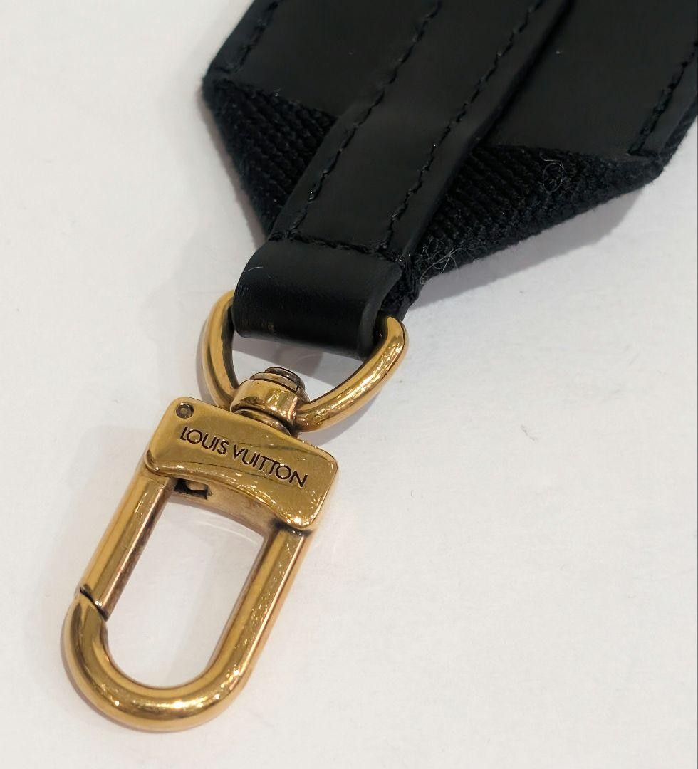 Louis Vuitton Black Shoulder Strap Belt Only 52.3cm Length 4.8cm Width