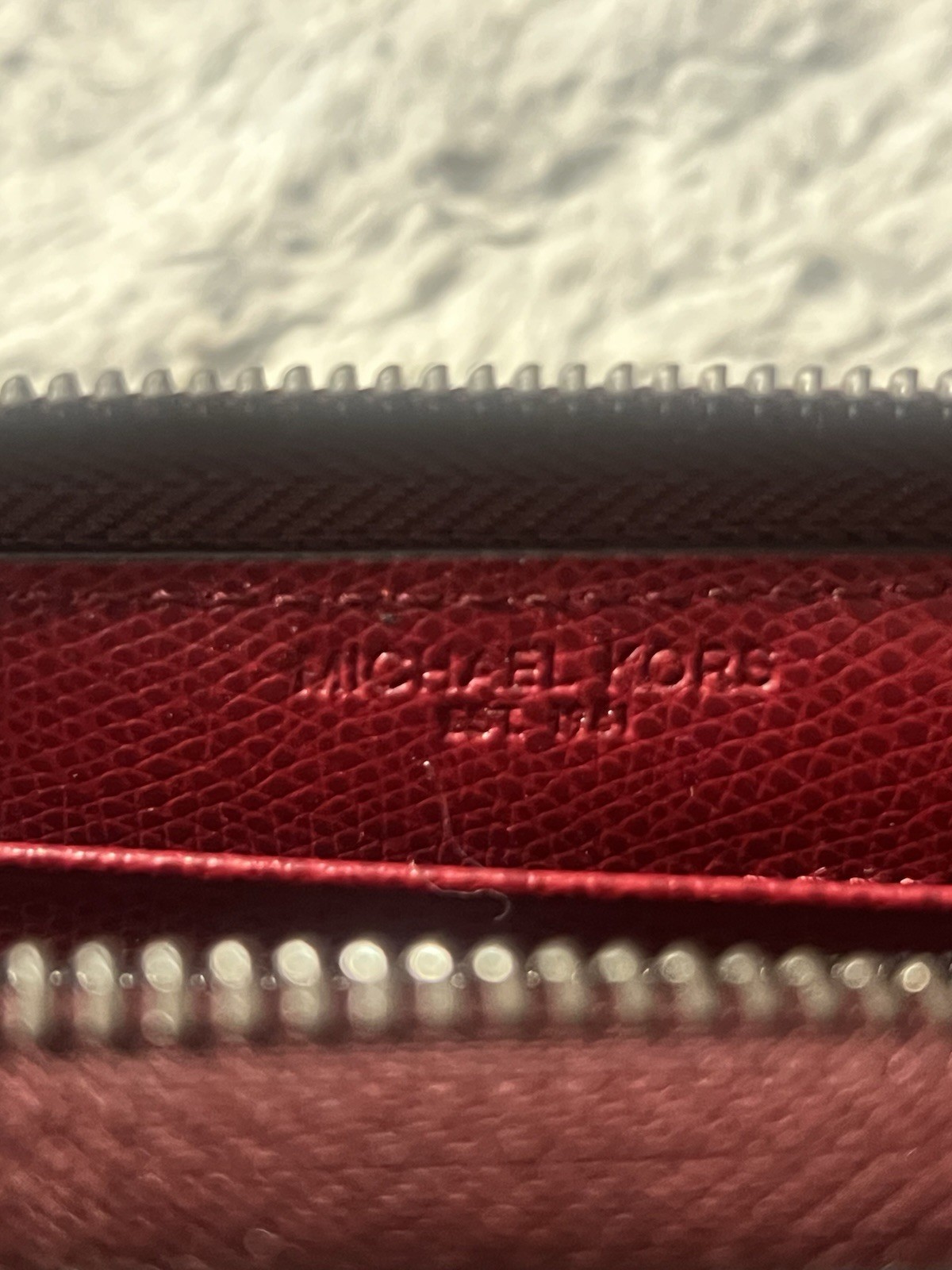 Michael Kors Women’s Red Zip-Around Wallet, Logo Zipper, Credit Card Slots