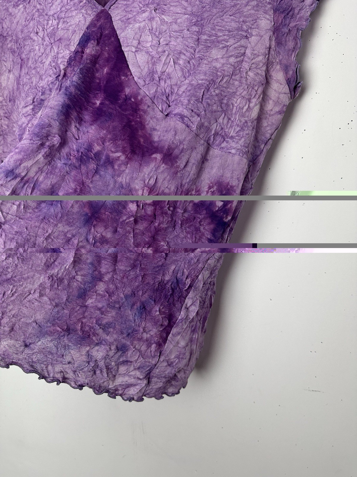 Vtg Y2K Babydoll Top Purple Crinkle Mesh Stretch Whimsigoth Fairy Grunge 90s 1X