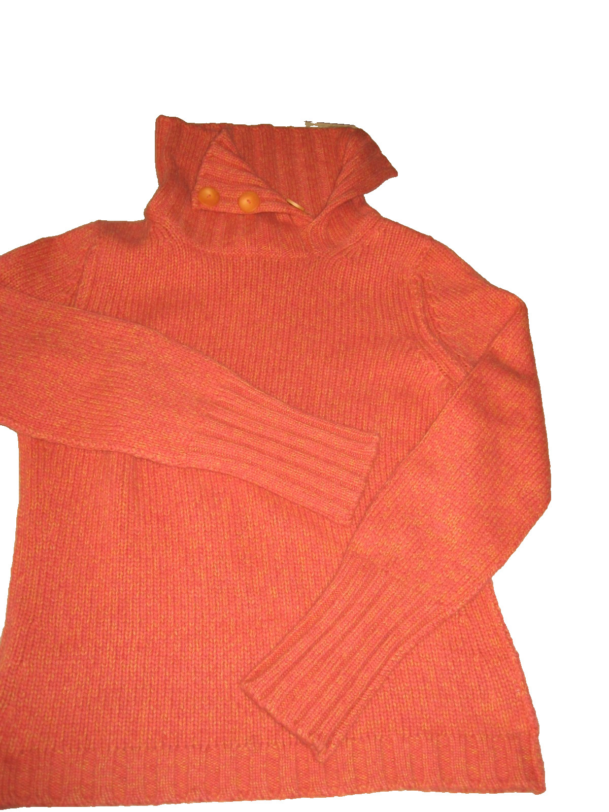 MARIA DI RIPABIANCA CASHMERE ORANGE TURTLE NECK LONG SLEEVE SWEATER SIZE 6