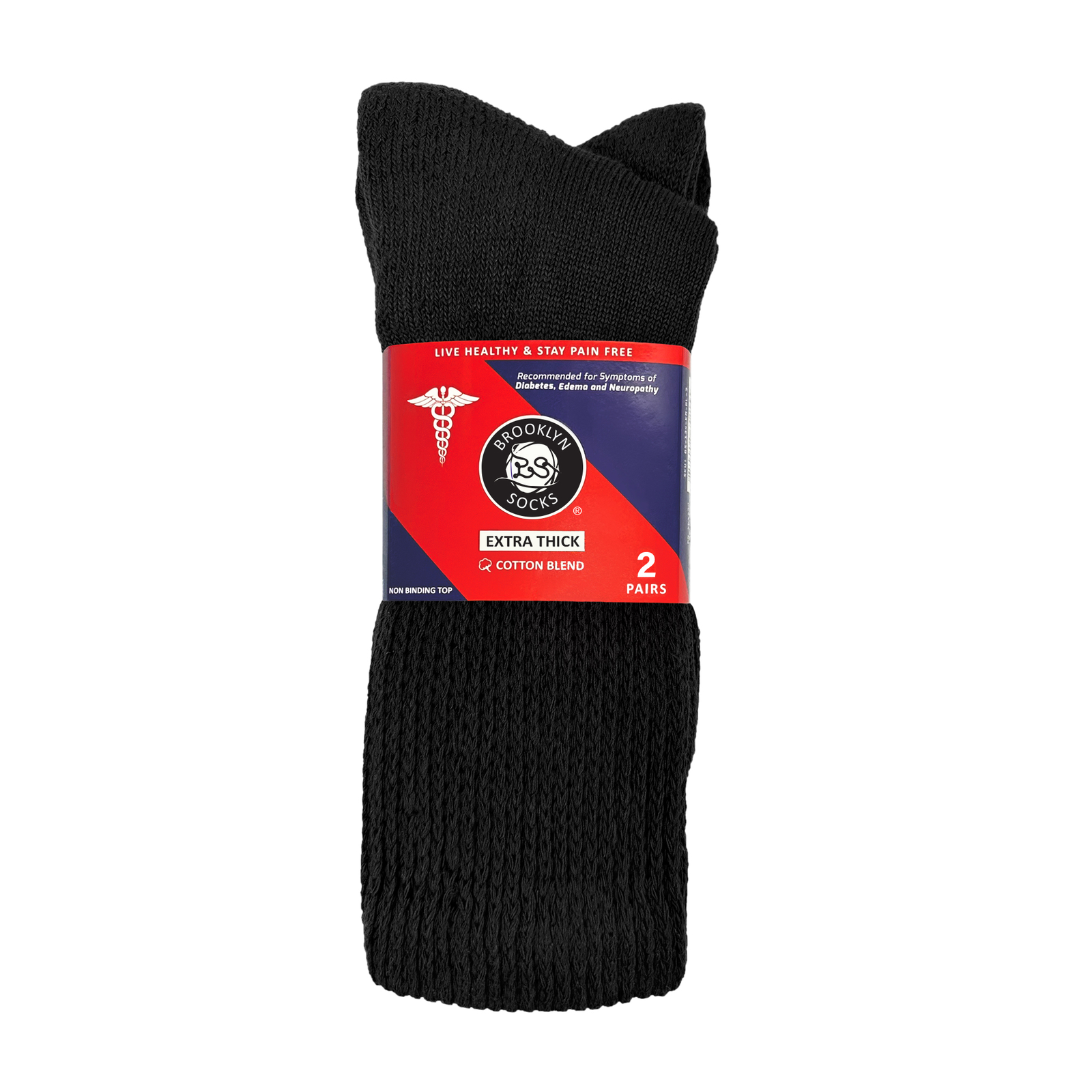 Diabetic Slipper Socks, Extra Thick Cotton Cushioned Crew Socks (Size 10-13)