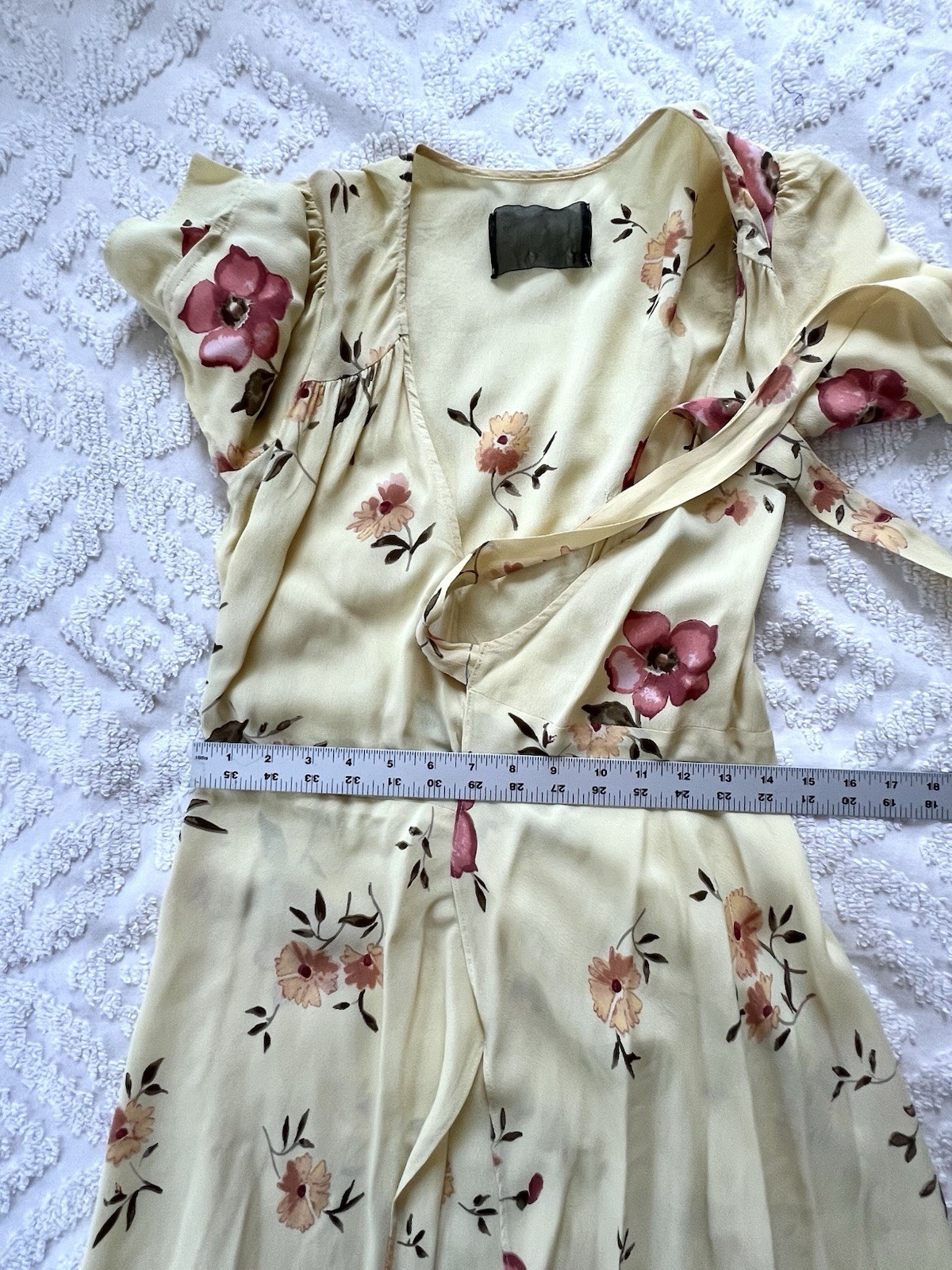 Reformation Yellow Floral Wrap Dress XS Good Condition (See Description)