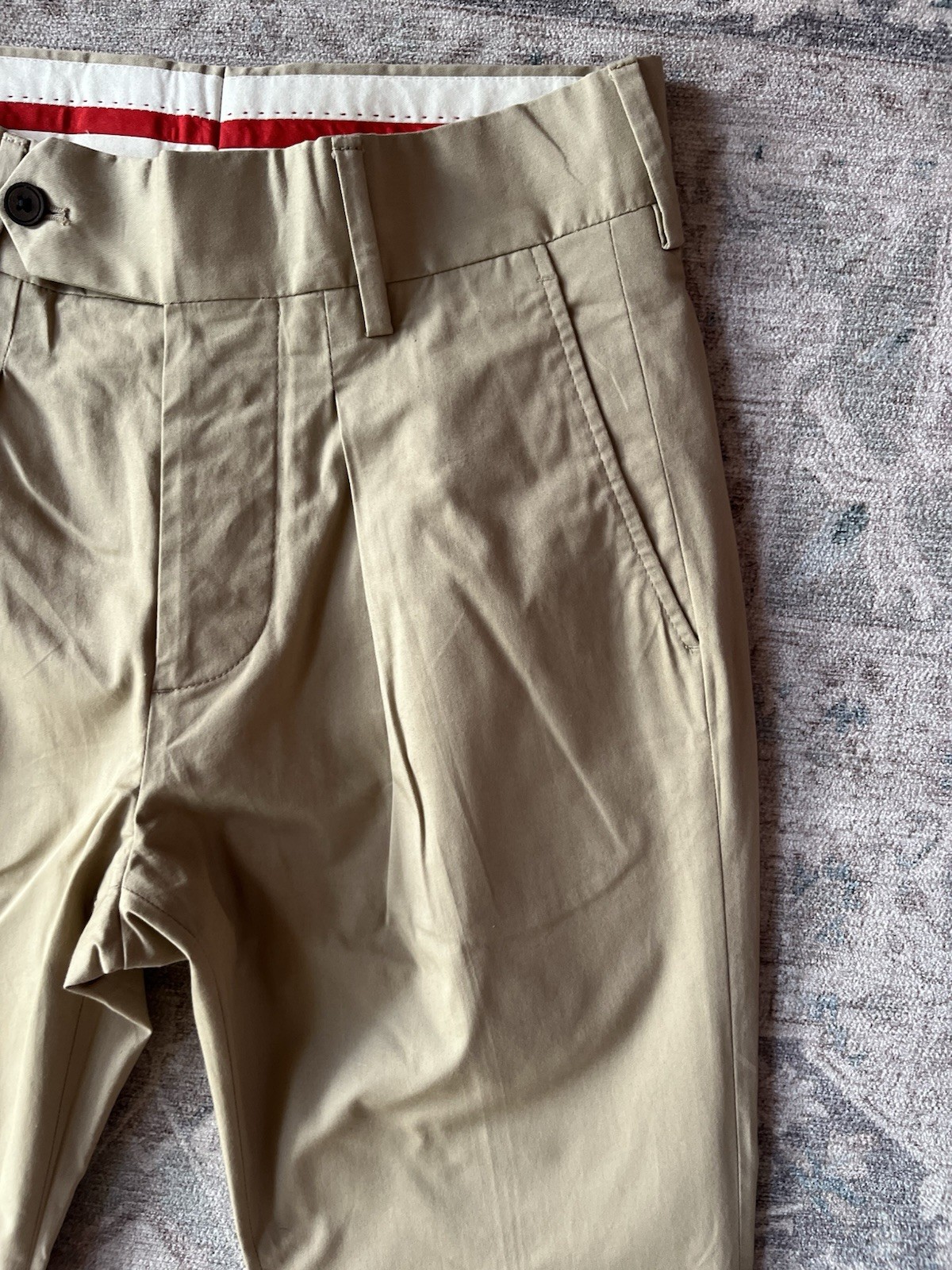 Entre Amis Chino Trousers Mens Size W28 L29 Beige Cotton Stretch Made in Italy