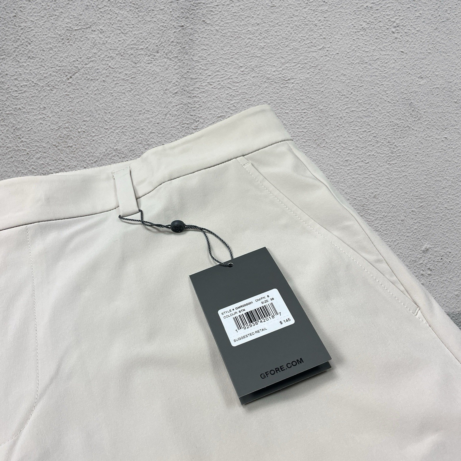 G/Fore Performance Fabric 4-Way Stretch Maverick Shorts Stone Golf Men’s 38