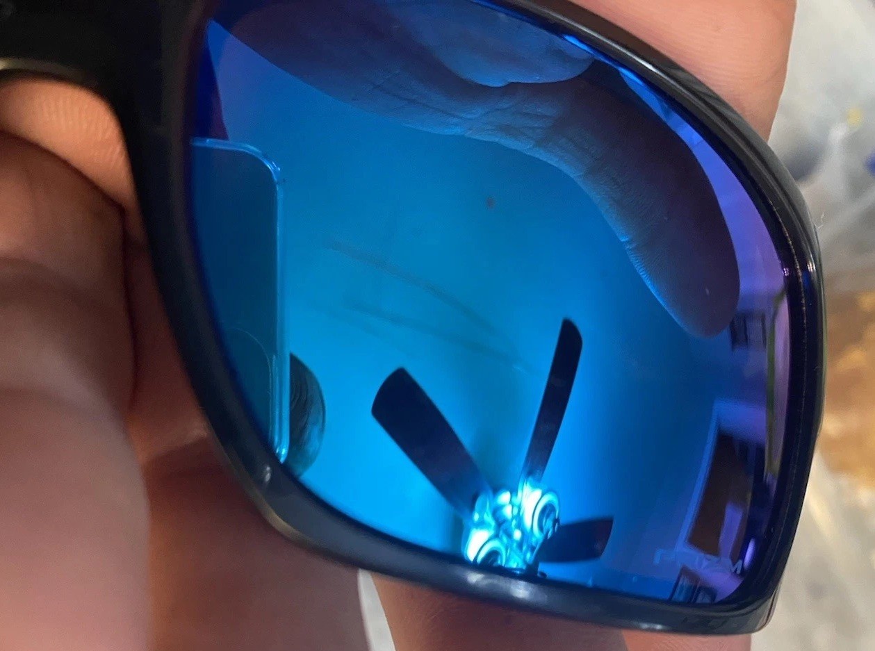 Oakley Men’s Turbine Sunglasses Smoke Clear Frame Blue Lens