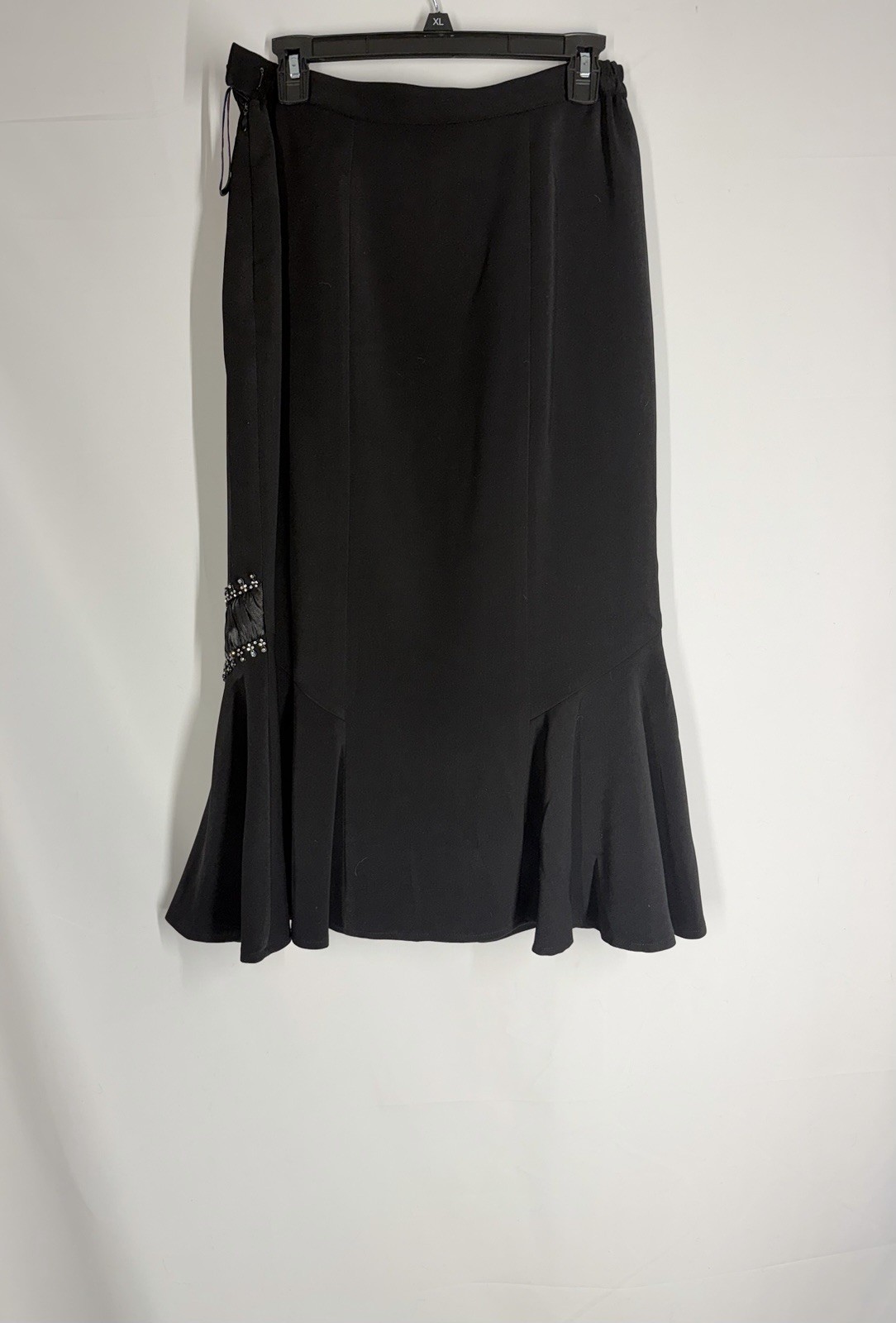 Susanna Women’s Black 2pc Skirt Suit Notch Lapel 4-Button Polyester Size 10
