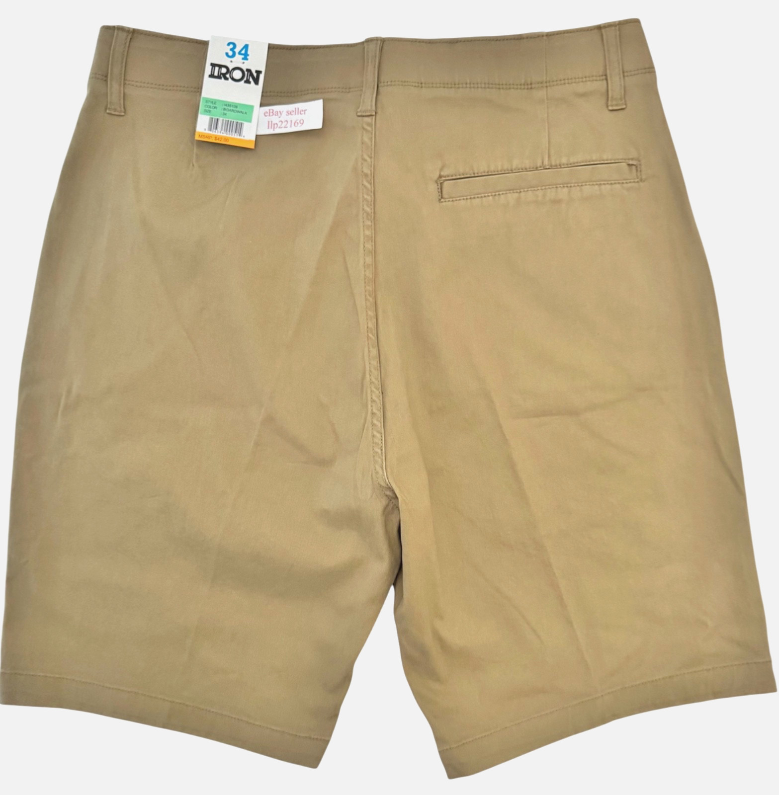 IRON CO Men’s Stretch Shorts (SIZE 34) Flex Waist Flat Front BOARDWALK New Tag!