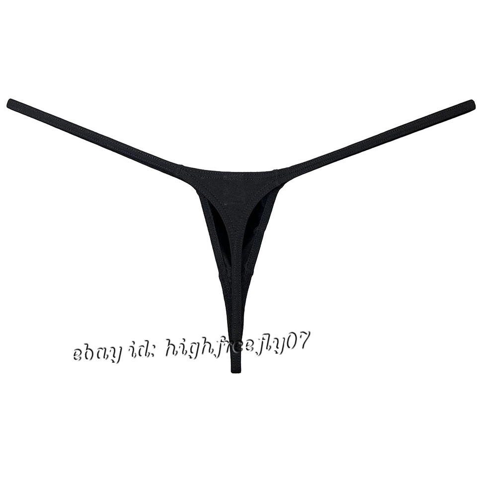 Men’s Cotton Micro Thong Contour Pouch Underwear String Bikini T-back Underpants