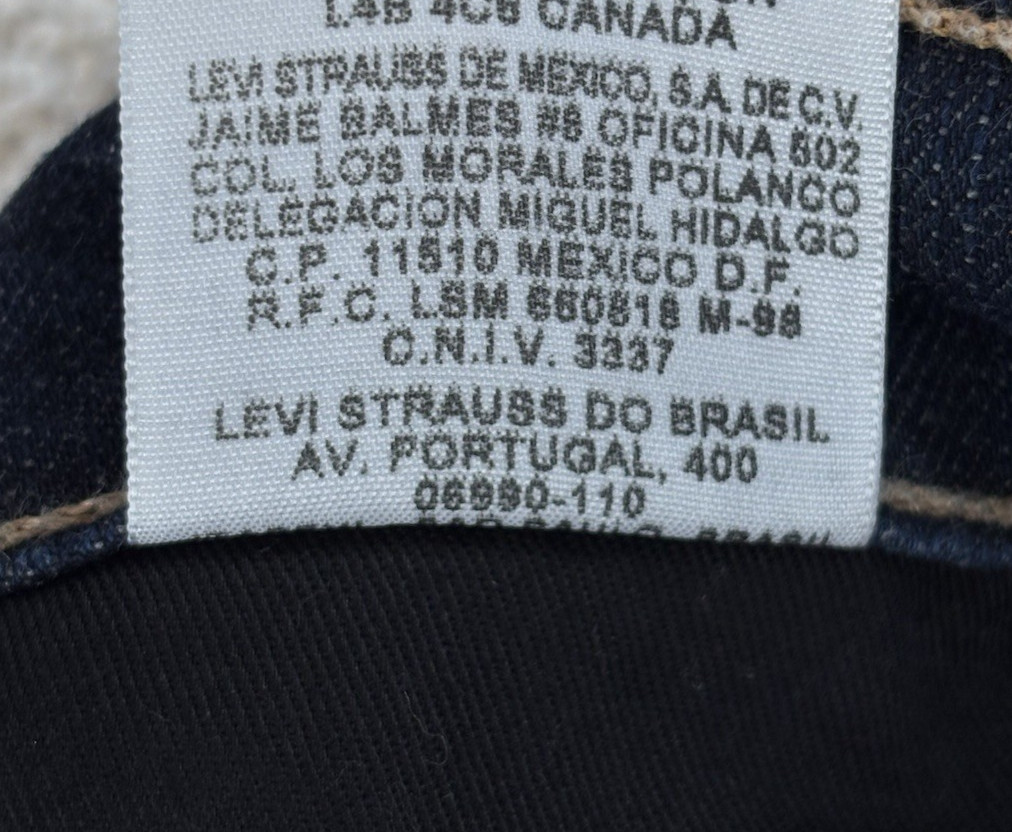 VTG Levis Super Skinny Jeans Mens 32×32 Blue Dark Wash Stretch Leather Patch Y2K