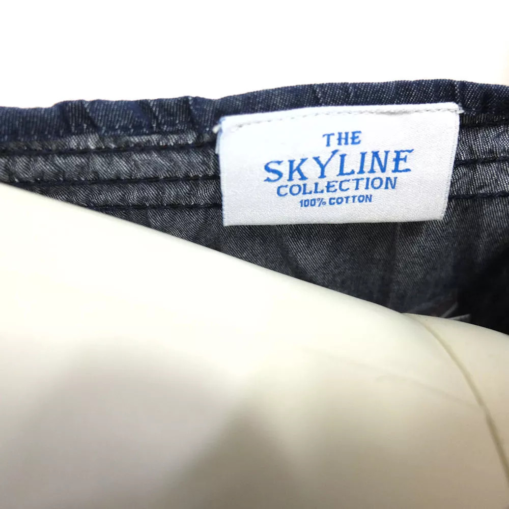 The Skyline Collection Women’s Embroidered Denim Blouse in Blue – Medium