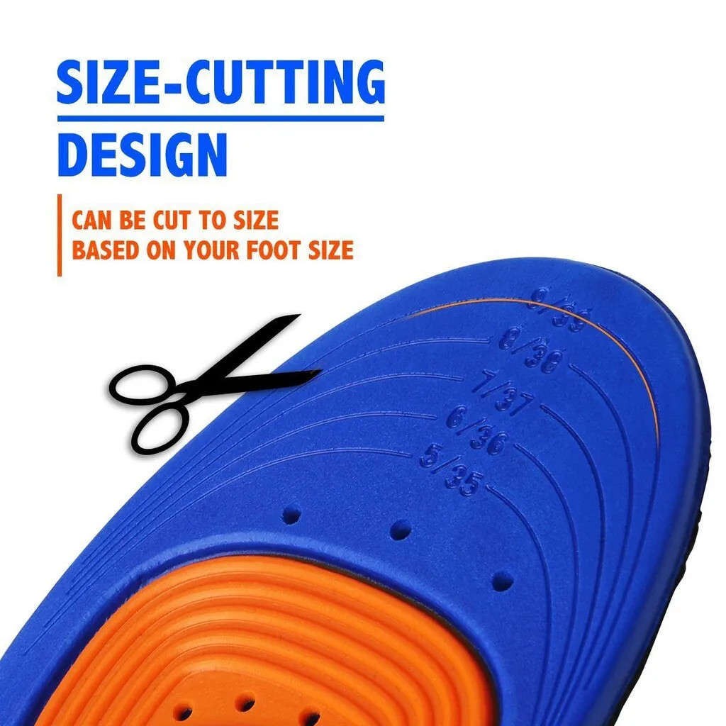 Sports Elastic Memory Silicone Gel Insoles Shoe Inserts Breathable Shoes Pad 1pa