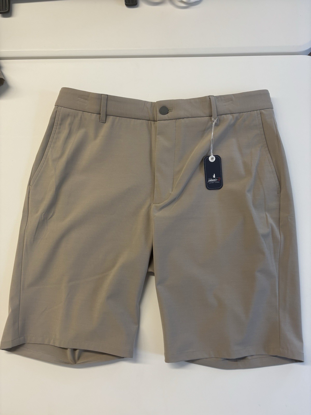 Johnnie-O Mulligan Performance Shorts – Light Khaki – Multiple Sizes