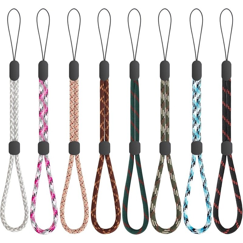 Adjustable Nylon Wrist Strap Lanyard 8 Pack Phone Camera USB Keys ID Badge