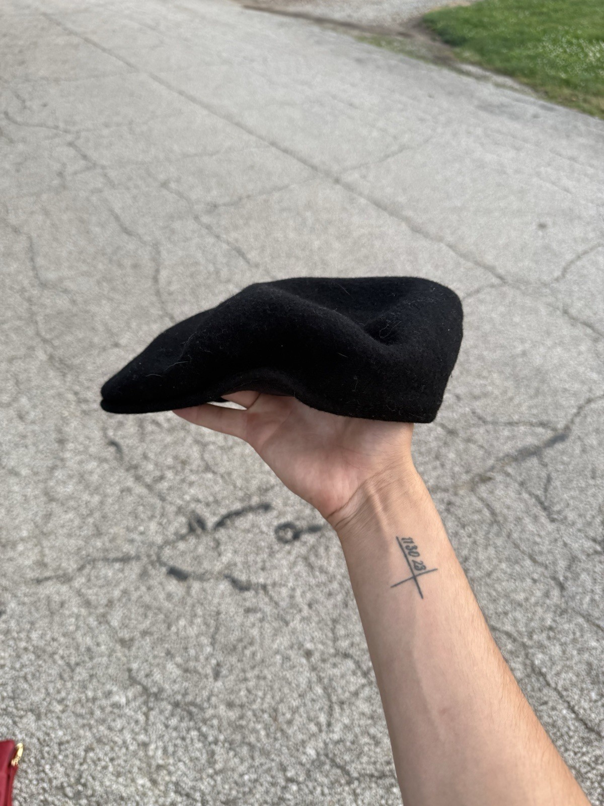 Vintage Kangol Wool 504 Flat Cap Hat Black XX-Large Made in America Rare XXL