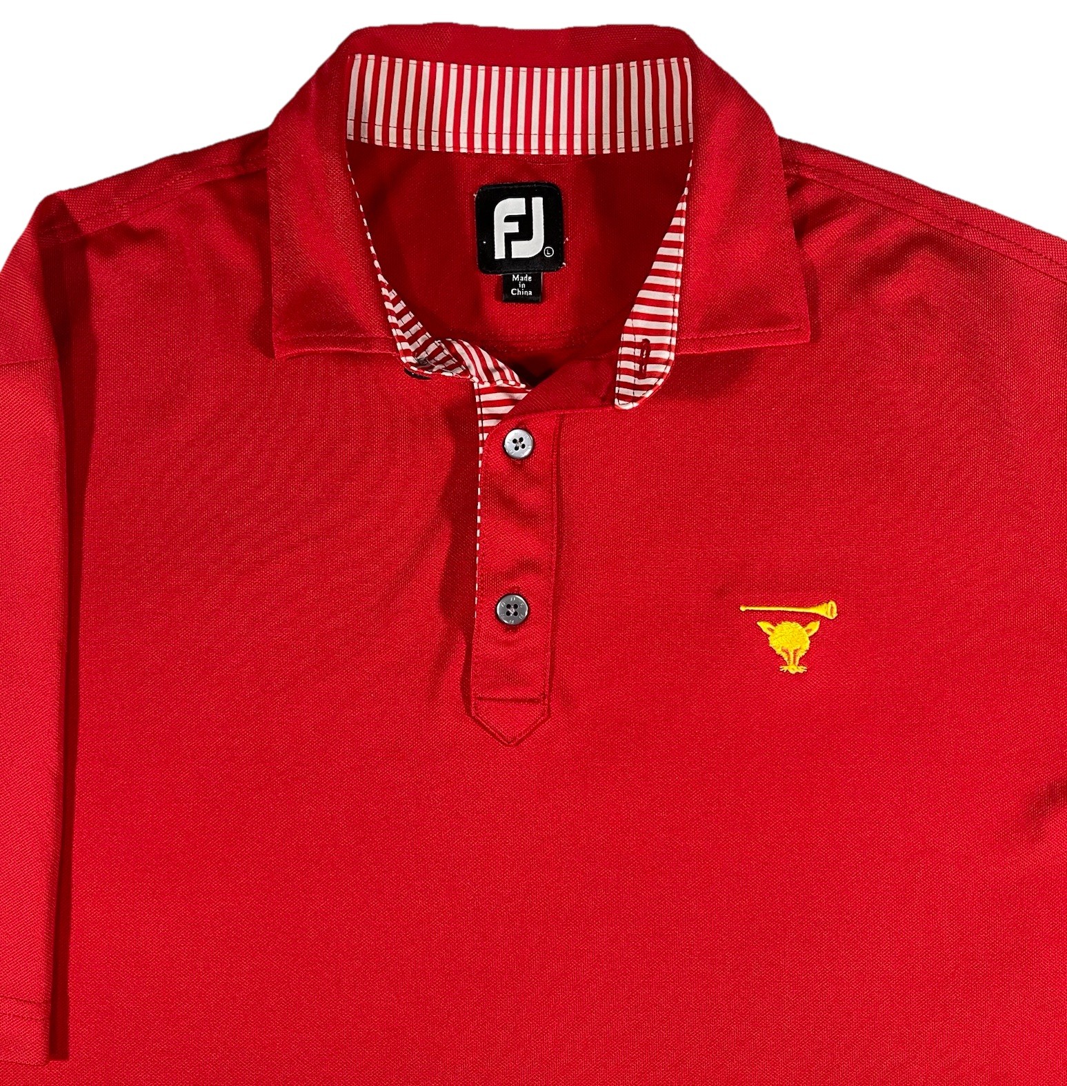 Foot Joy Myopia Hunt Club Tech Performance Golf Polo Shirt Red Sz L RARE! EUC