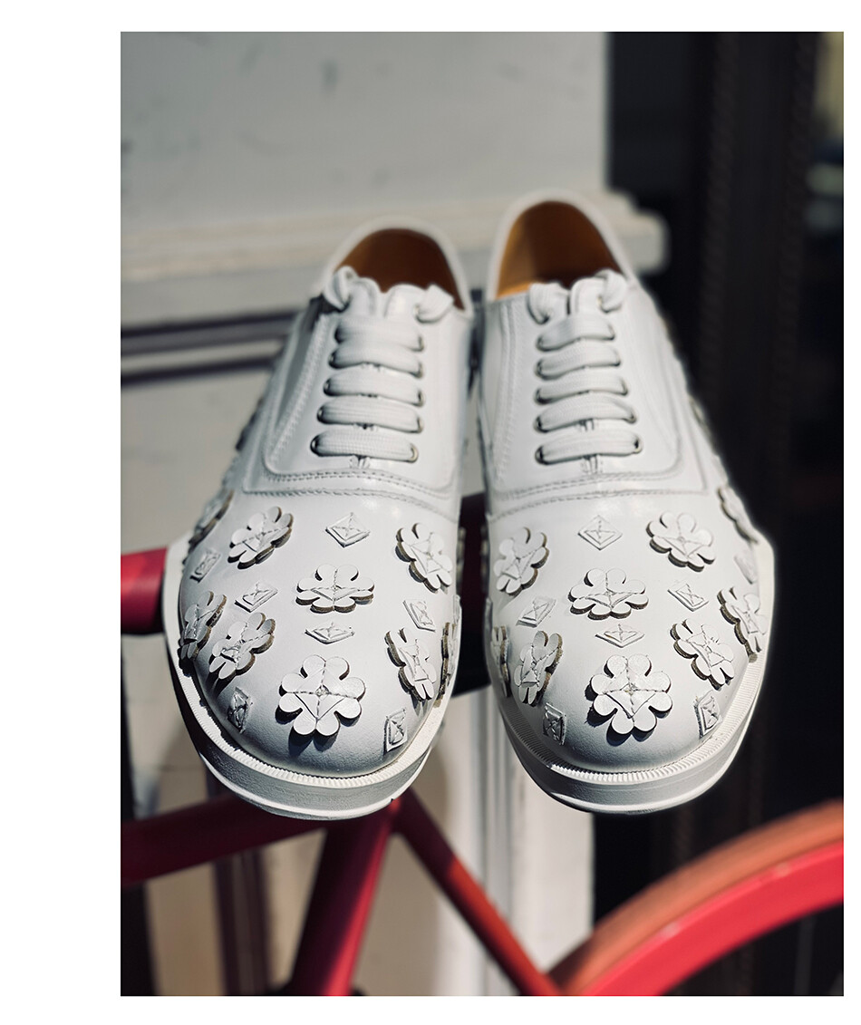 Mens Retro Oxfords Handmade Flower Dress Formal Real Leather Lace Up Party Shoes