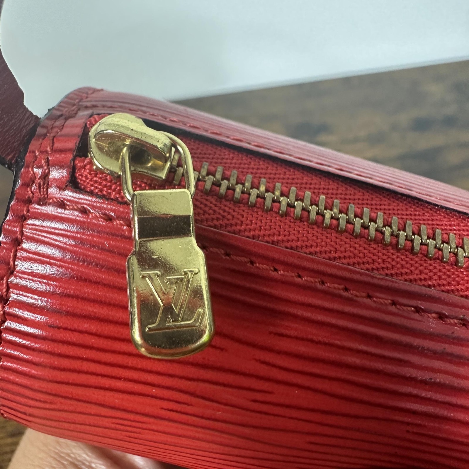 Louis Vuitton Vintage Mini Papillon Shoulder Bag Womens Red Epi Leather France