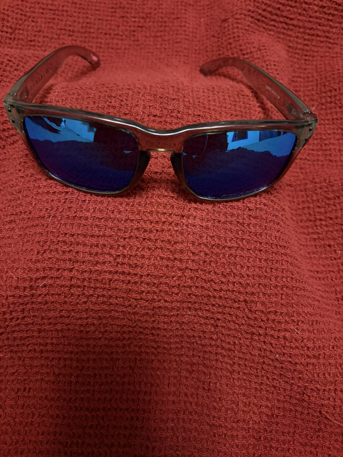 Oakley Holbrook Style Sunglasses Smoke Transparent Blue Lens UV400