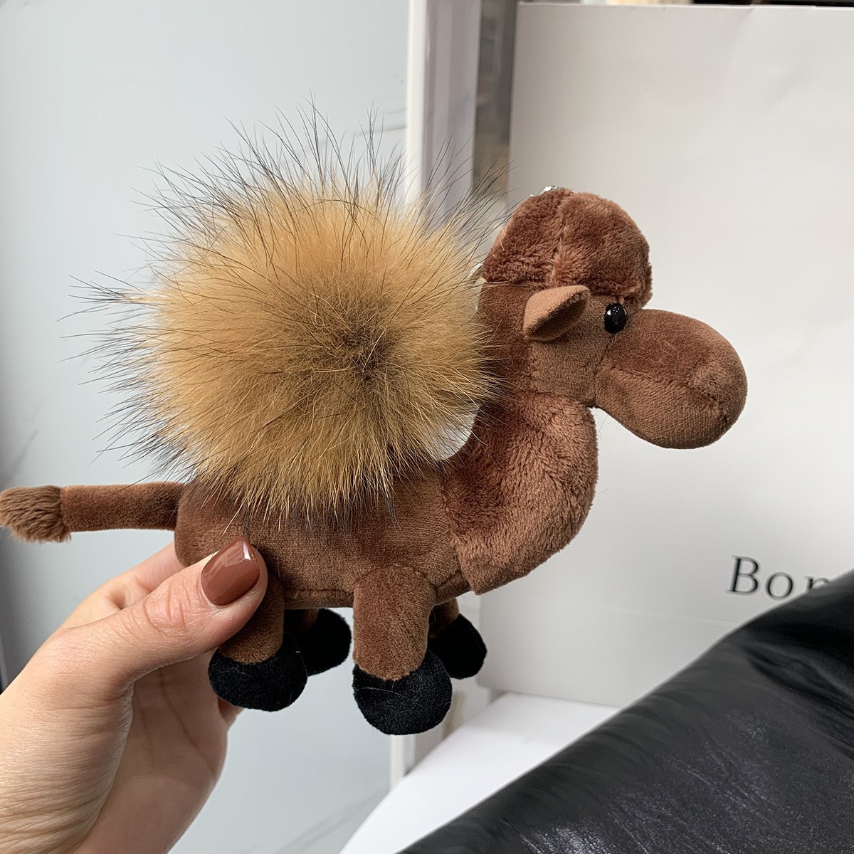 1PC Plush camel keychain, animal bag pendant, cute backpack keychain