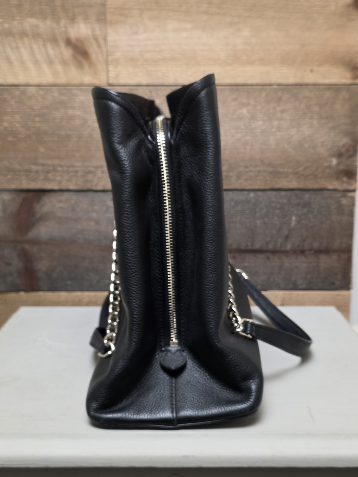 Kate Spade New York Wellesley Camryn Black Pebbled Leather Chain Tote