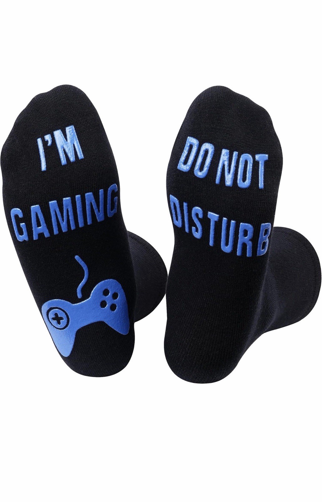 Black Blue Men’s Gaming Funny Novelty Socks Mid Calf One Size US 6-12