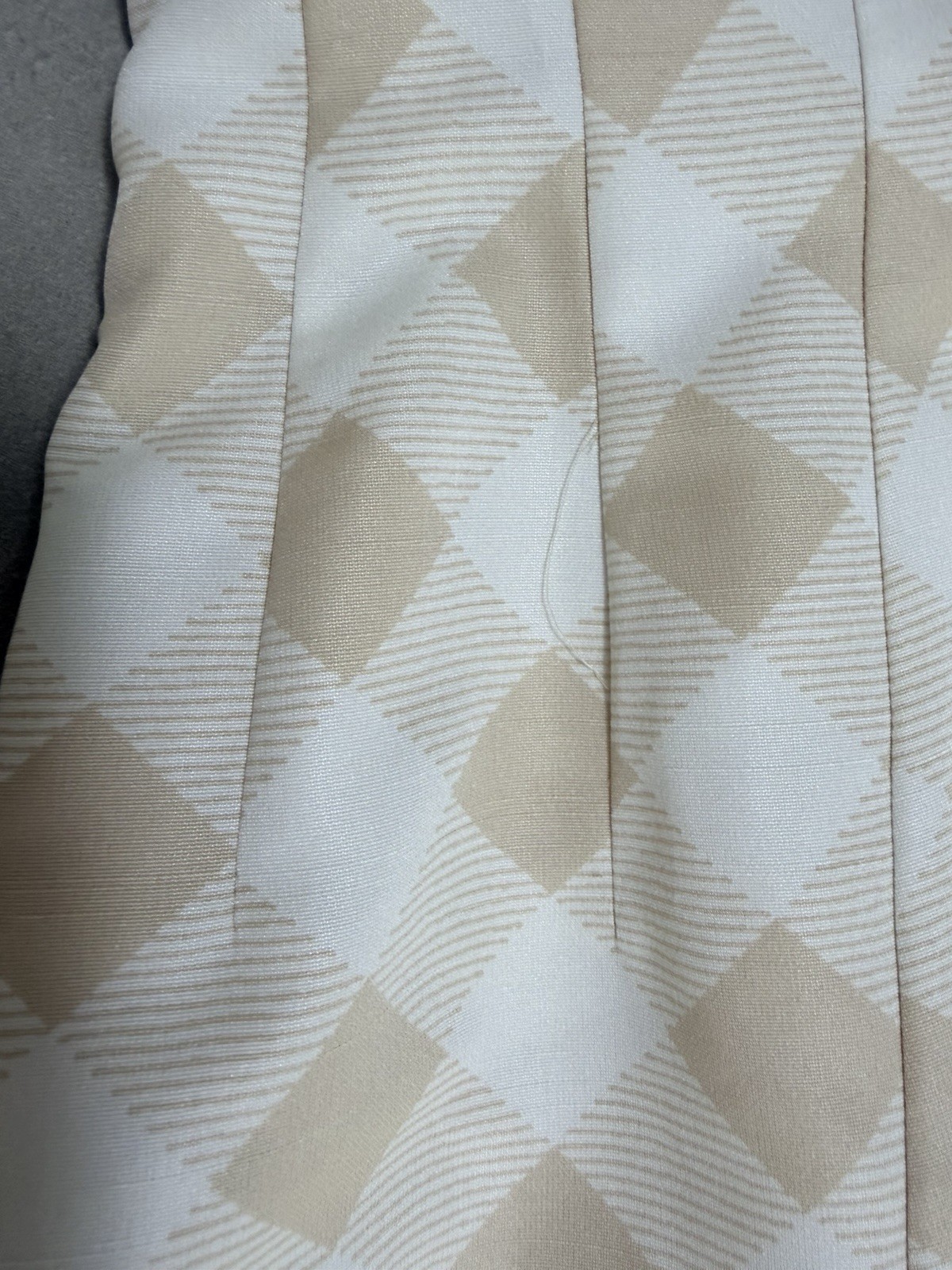 CELFORD Gingham Check Flare Dress Size 36 Beige White Ruffle Sleeve Japan