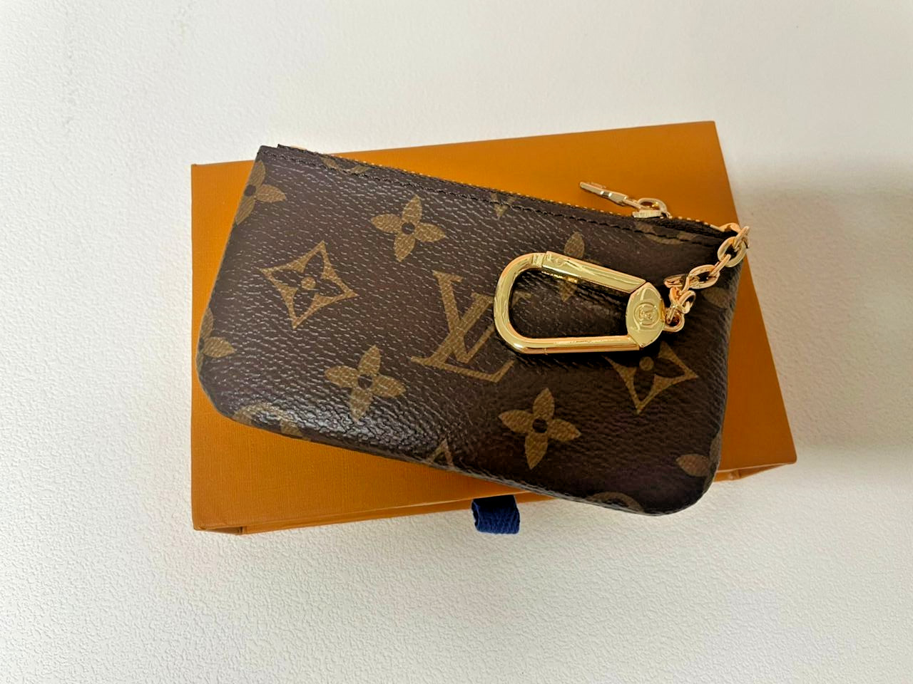 Authentic Louis Vuitton Monogram Key Pouch Pochette Cles Coin Purse