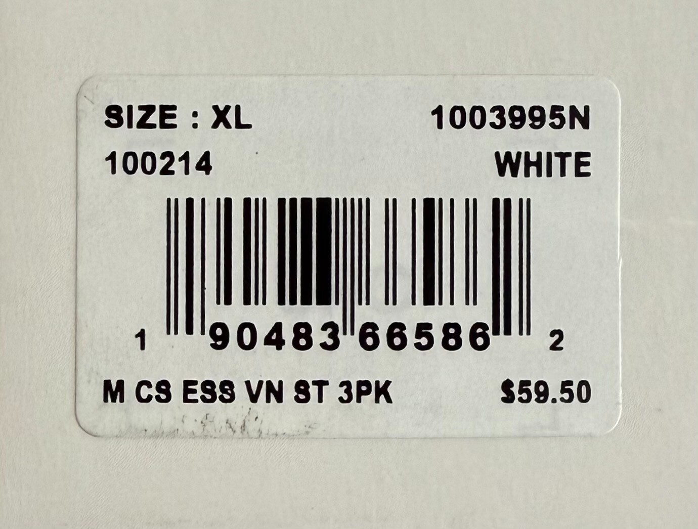 Tommy John 1003995N V-Neck 3 Pk Cool Cotton Stretch White Shirt (New in Box)