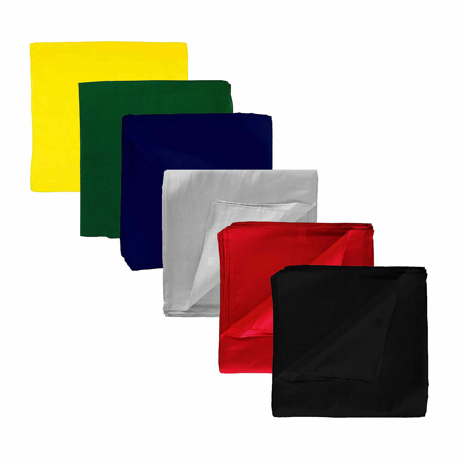 Pack of 10 X-Large Cotton Non Fading Solid Colors Bandanas 27 x 27 In – Party