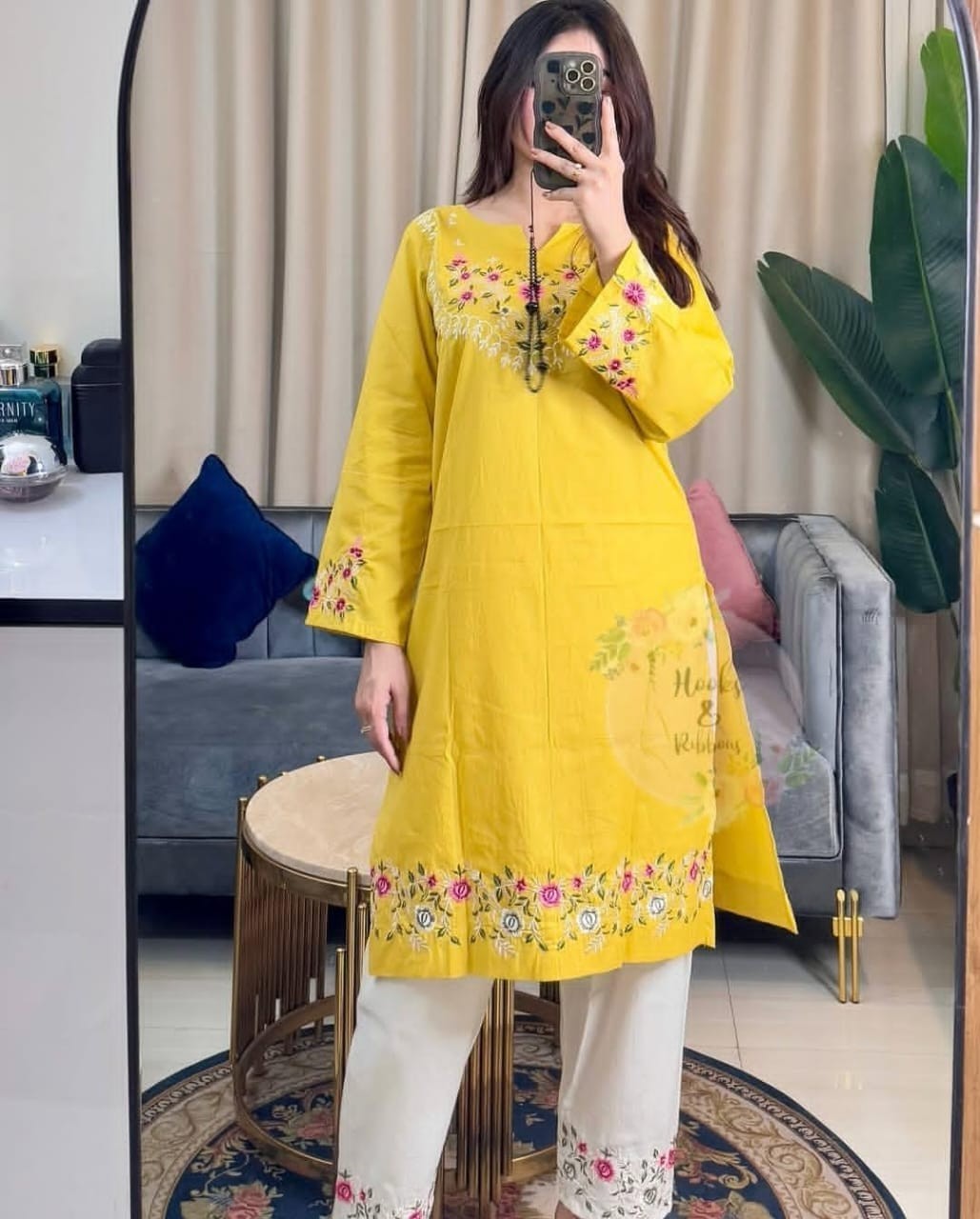 Beautiful Embroidery Kurti Cord Set Indian Pakistani Designer Kurta Palazzo Set