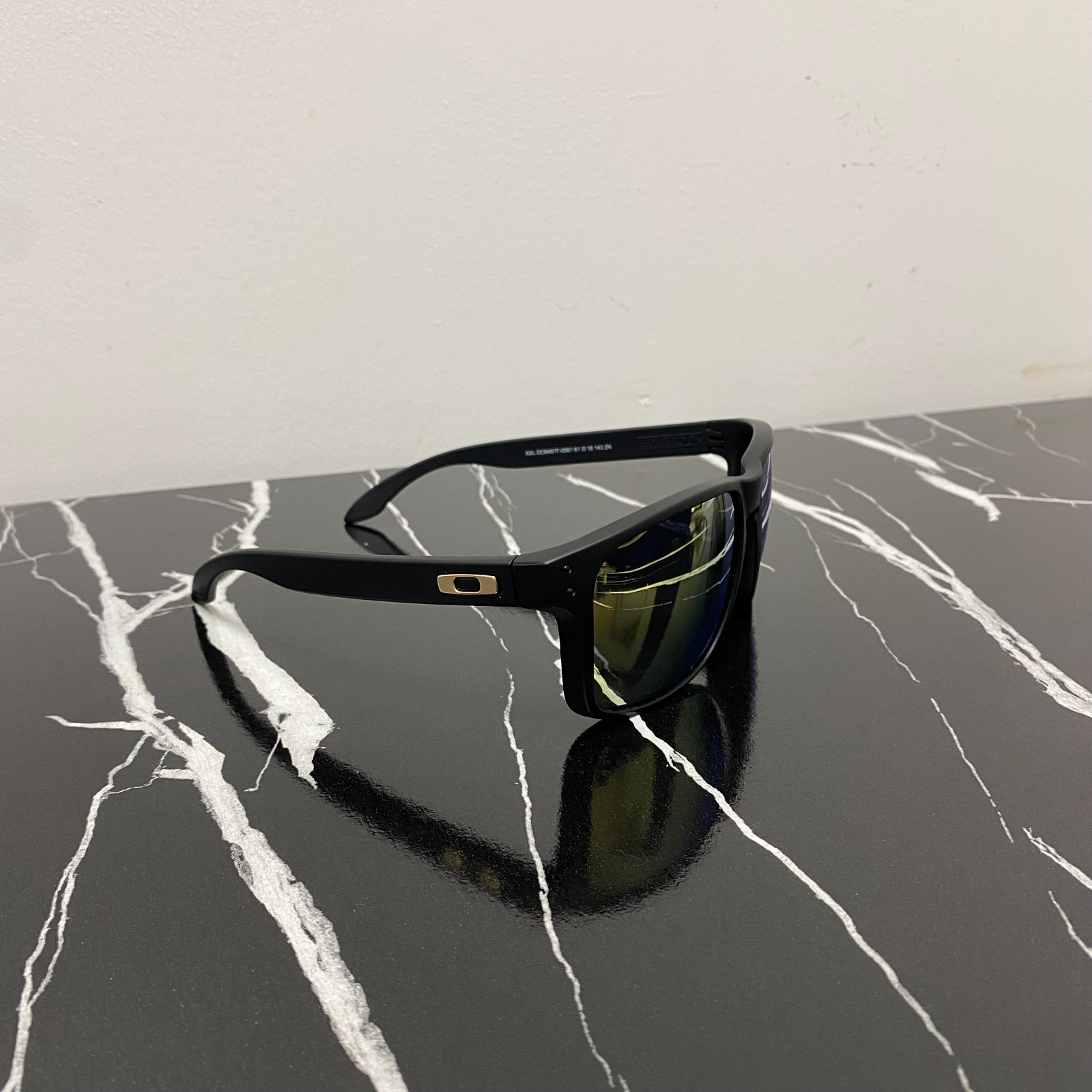 Oakley HOLBROOK Polarized Sunglasses XXL OO9487 Matte Black PRIZM Gold Lens