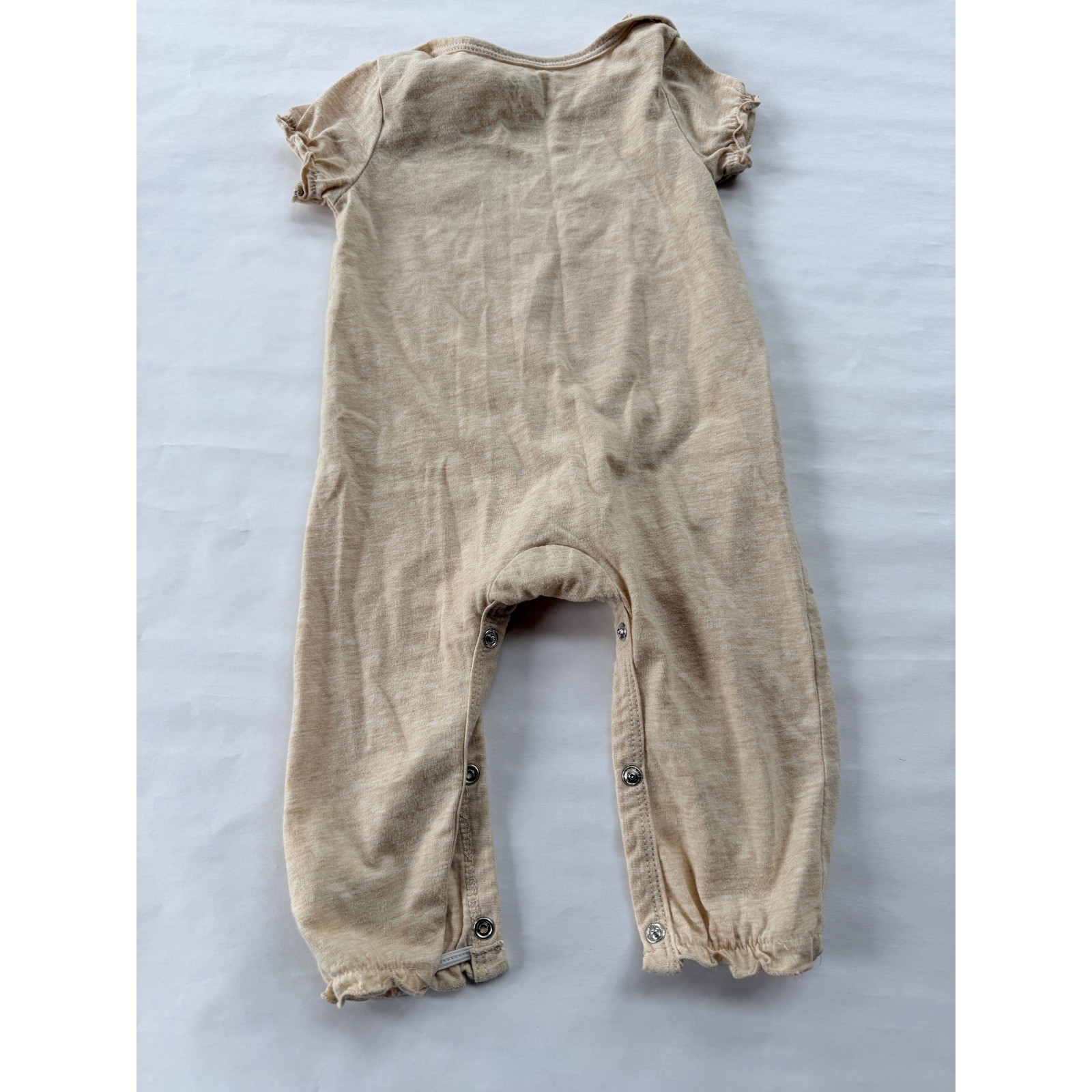 Disney Baby Winnie the Pooh Tan Glitter Hunny Pot Romper 6-9M Short Sleeve