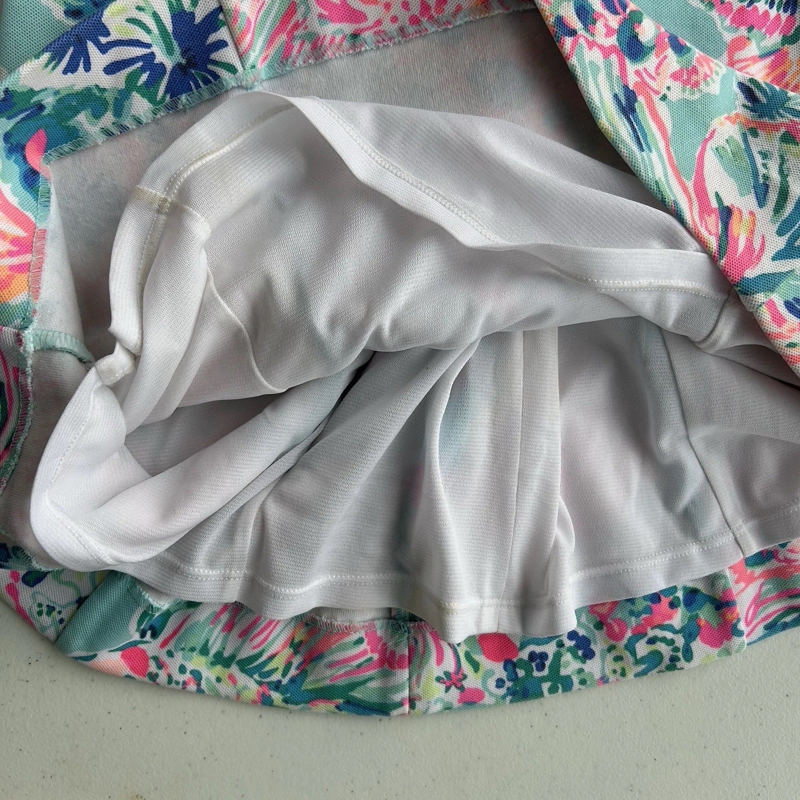 Lilly Pulitzer Arden Mini Shift Dress Serene Blue Gypsea Size Medium Fringe Fish