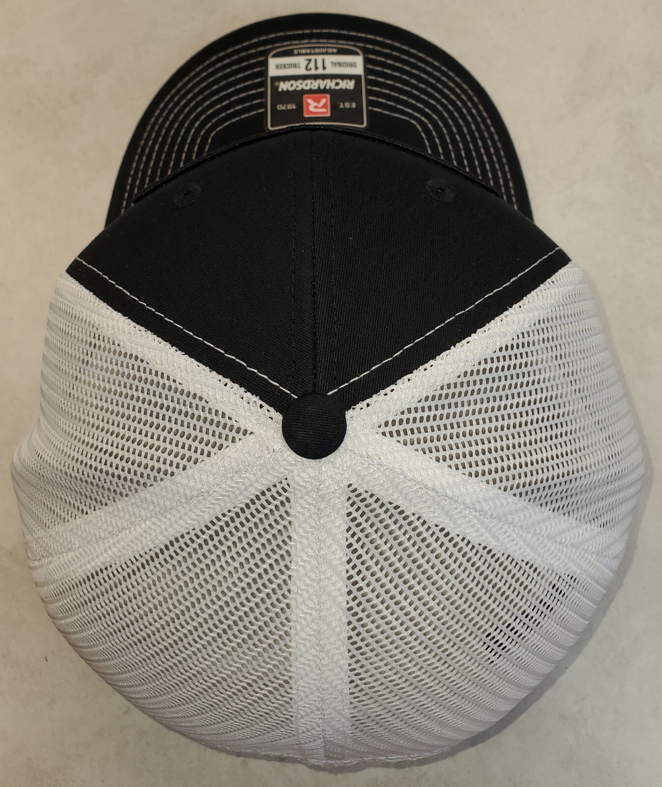 HOOSIER RACING TIRE Patch on Richardson 112 Trucker Hat Snapback Black/White