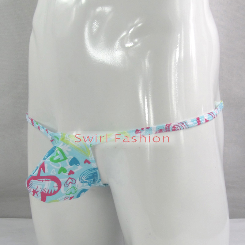 K403 CP String Thong Grape Smugglers Contoured Pouch Cotton Polka Dots