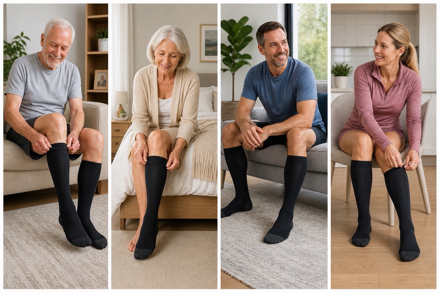 Pickleball Compression Socks Stockings Unisex Knee High Medical Relief S-4XL