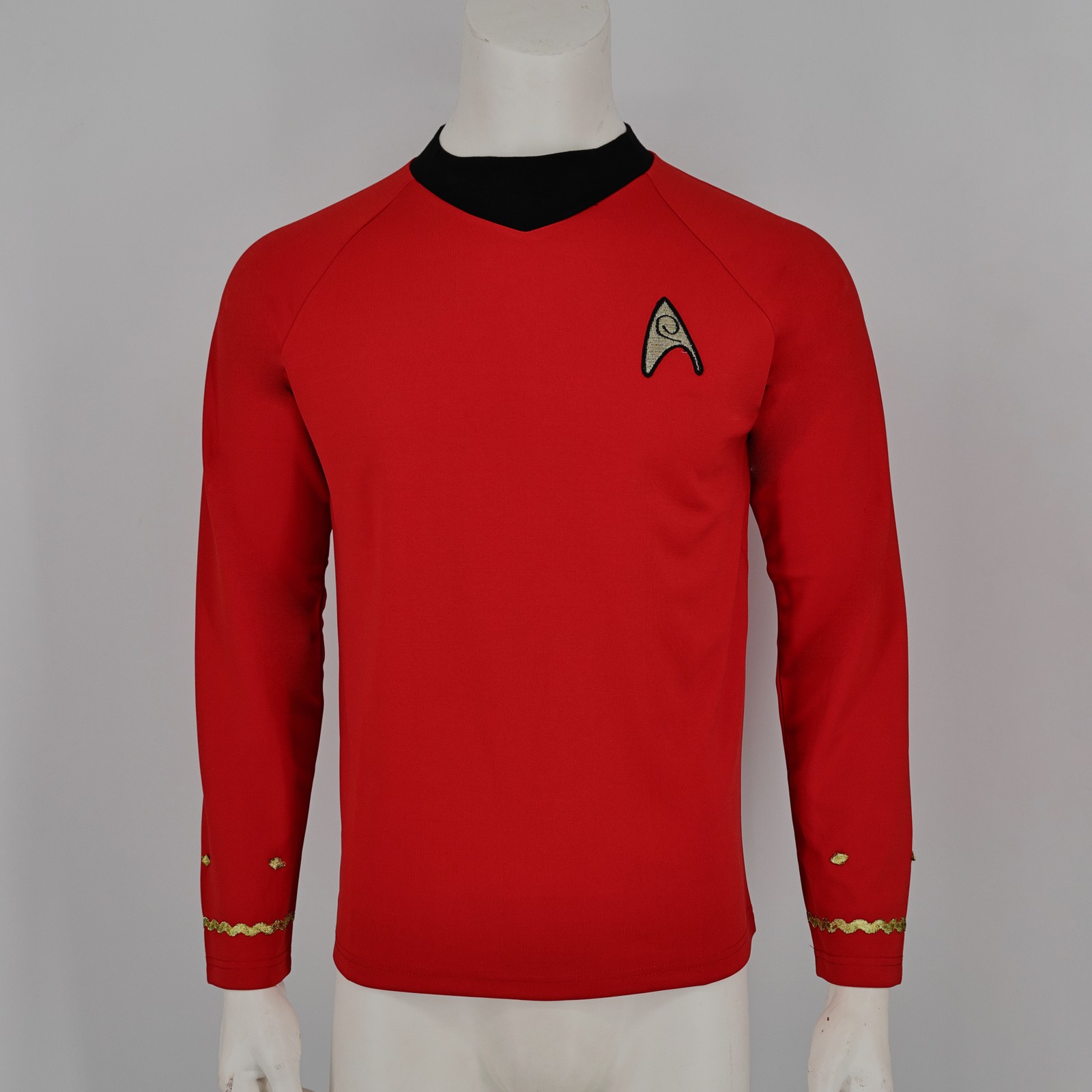 Cosplay TOS Captain Kirk Gold Shirts Spock Blue Uniforms Red Starfleet Tops Mens
