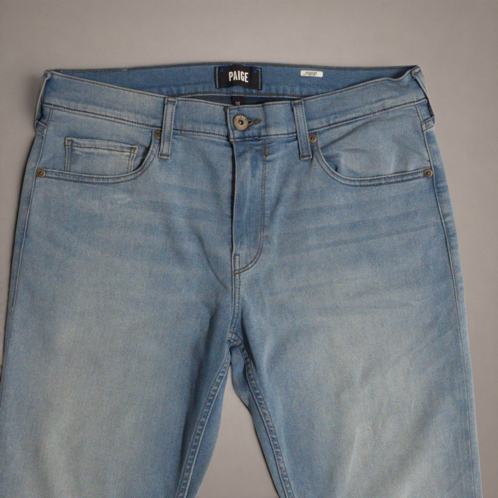 PAIGE Federal Men’s Jeans 34×33 Eberheart Light Blue Slim Straight