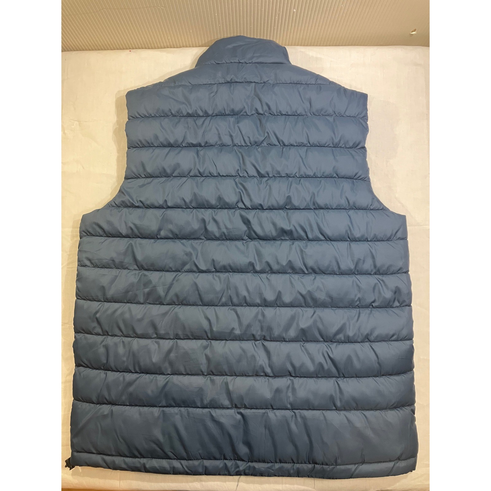 New Balance Mens Puffer Vest Blue Colorblock Full Zip Insulated Large P.O. 8728