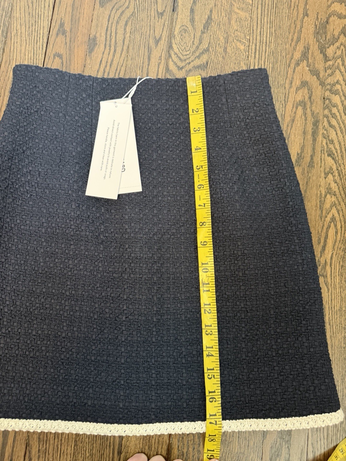 Veronica Beard Roman Mini Navy Blue Cotton Blend tweed Skirt Lined Sz 2 NWT $348